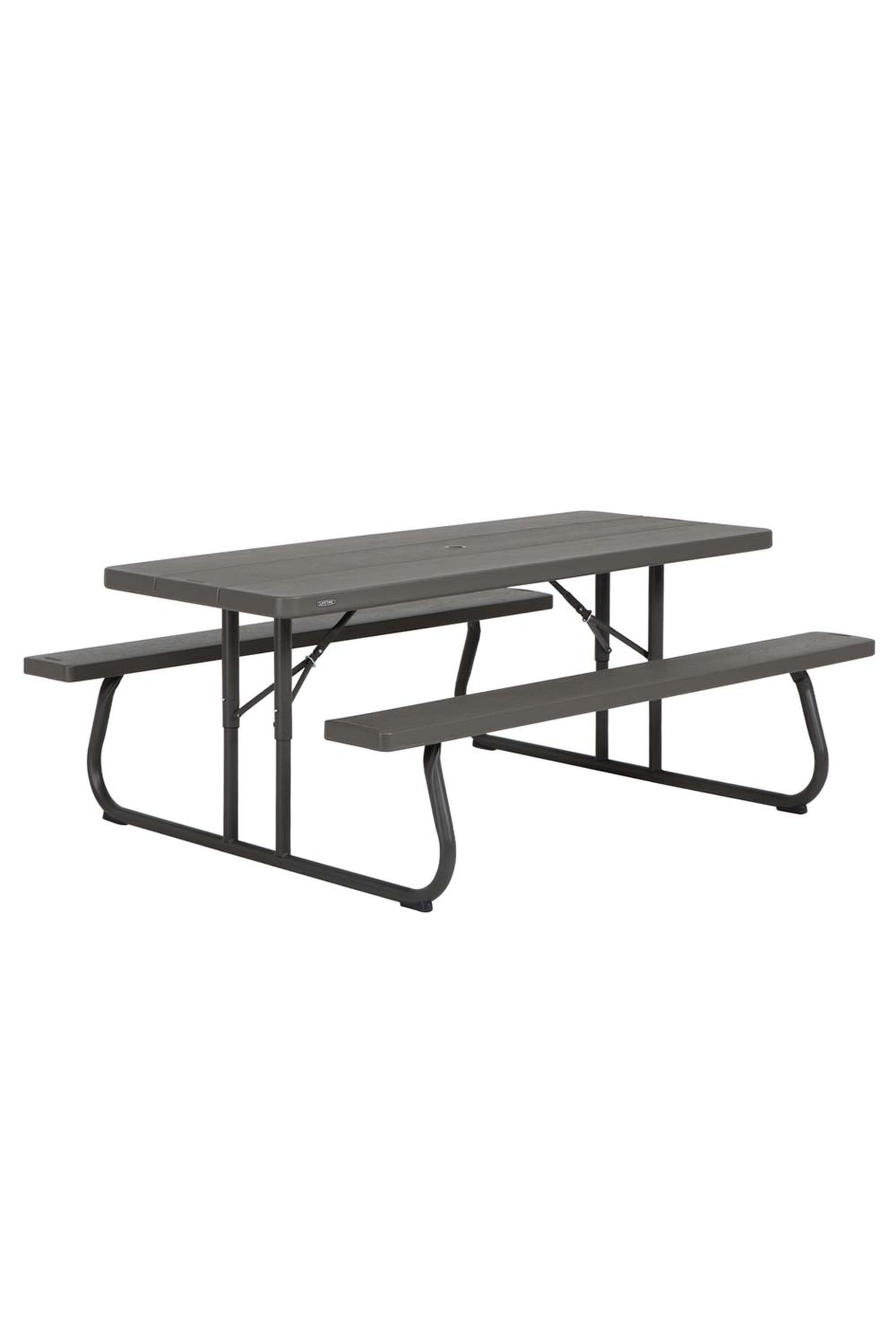 Mesa Con Bancos Plegable Ultrarresistente Marrón Lifetime 183x76x74 CM Uv100 MKP
