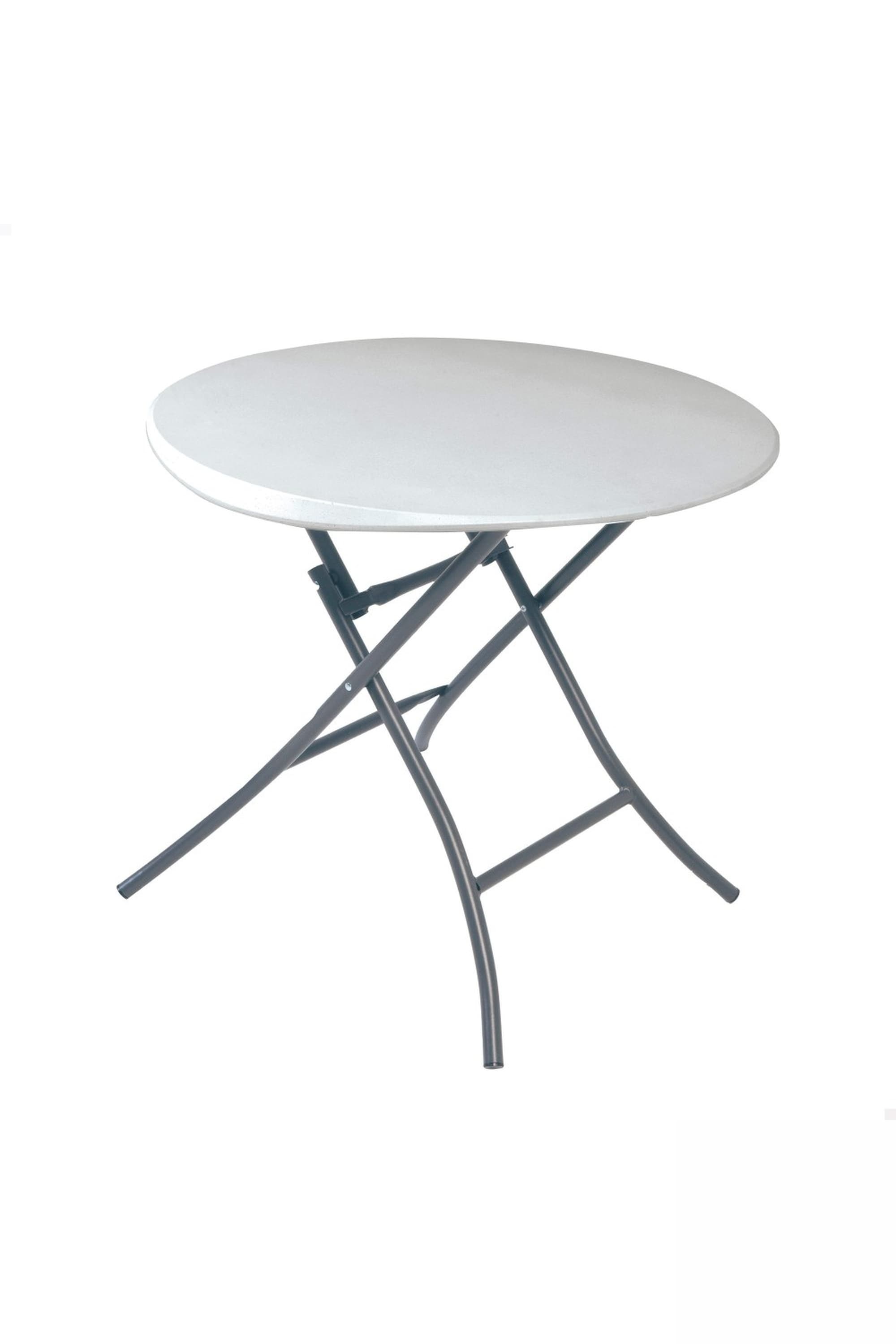 Mesa Auxiliar Plegable Redonda Blanco Lifetime Ø84 X 74 CM MKP