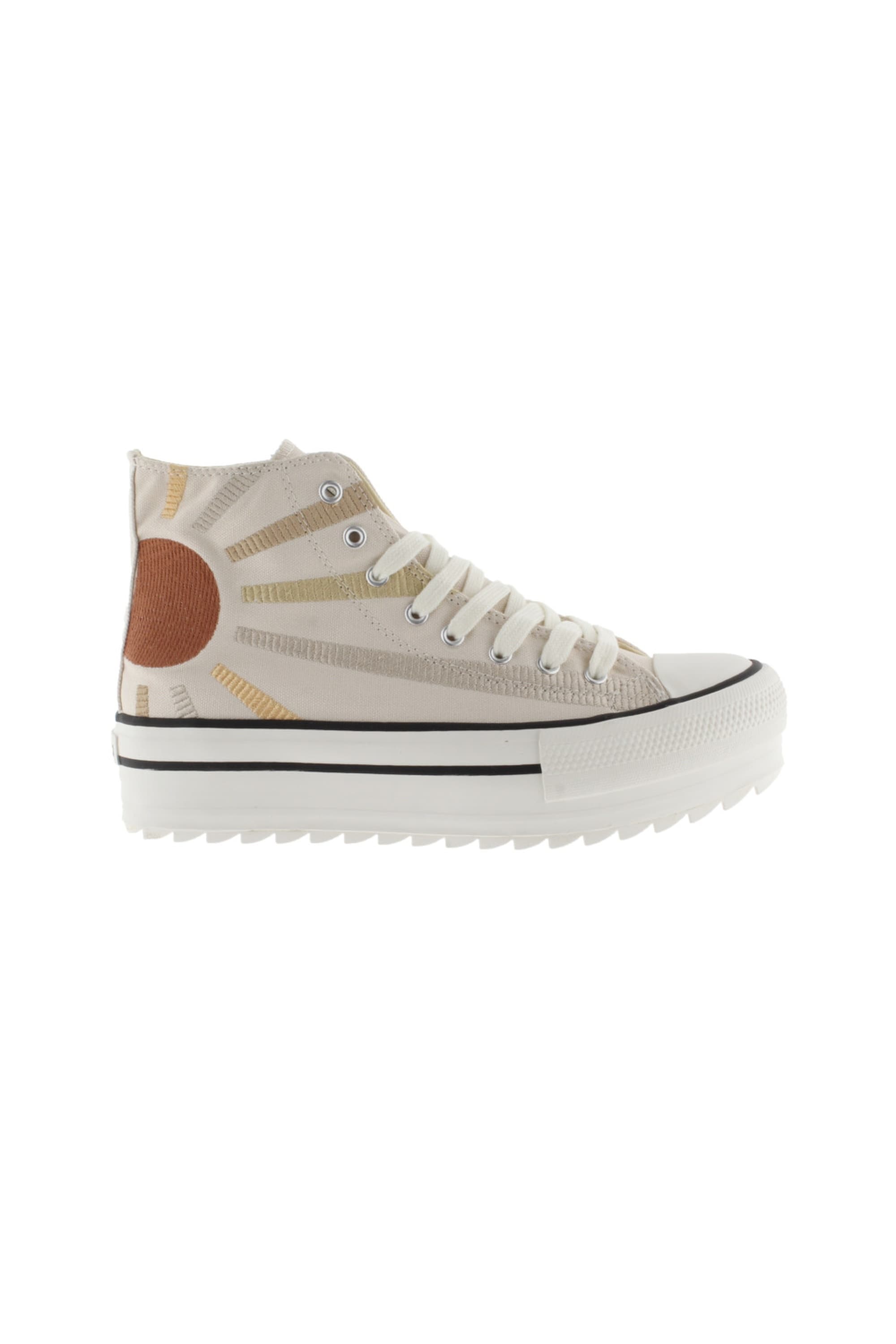 Zapatillas Abotinadas De Lona Estampada Victoria Tribu Doble Con Suela Dentada MKP