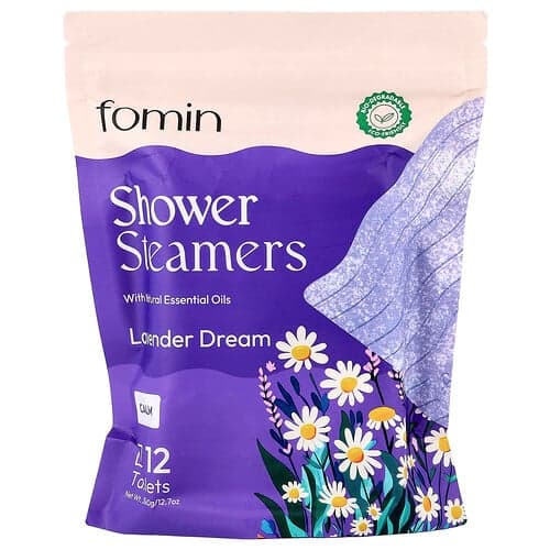 fomin, Vaporizadores para la ducha, Sueño de lavanda, 12 comprimidos