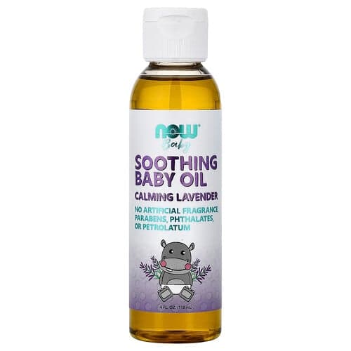 NOW Foods, Aceite calmante para bebés, Lavanda calmante`` 118 ml (4 oz. Líq.)