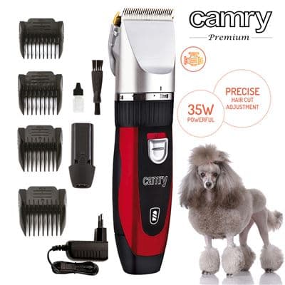 Cortapelos Para Mascotas,profesional,cabezal Titanio,cuhillas Cerámicas,2xbateria Recargable,bajo Ruido Camry Cr 2821 35w Rojo