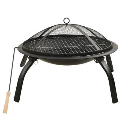 Brasero Vidaxl Y Barbacoa 2 En 1 Con Atizador Acero 56x56x49 Cm 3,12 Kg