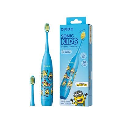 Cepillo De Dientes Eléctrico Infantil Sónico Minions 2 Cabezales Incluidos, Cerdas Suaves, Hasta 60 Días De Autonomía, Azul