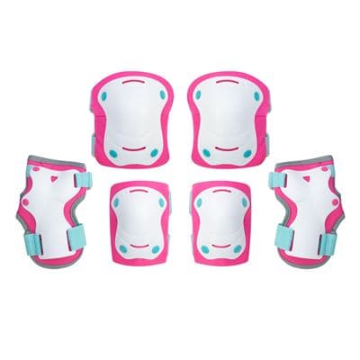 Kit Protecciones Infantiles Para Bici Olsson Rodilleras Coderas Talla S/m Rosa/azul