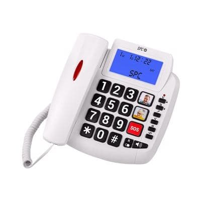 Teléfono Fijo Para Mayores Teclas Xl Spc Comfort Volume 2 Pantalla Iluminada, Gran Volumen Y Compatible Audífonos
