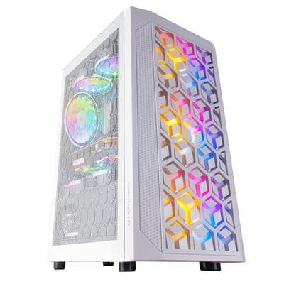 Caja Pc Gaming Mars Gaming Mcmeshw, Micro Atx, Diseño Mesh Total, 3x Ventilador Frgb, Blanco