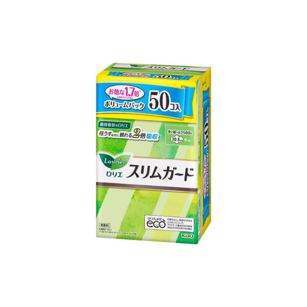 Kao - Laurier Slim Guard Heavy Daily Use With Wings 20.5cm - 50piezas - Fragrance Free