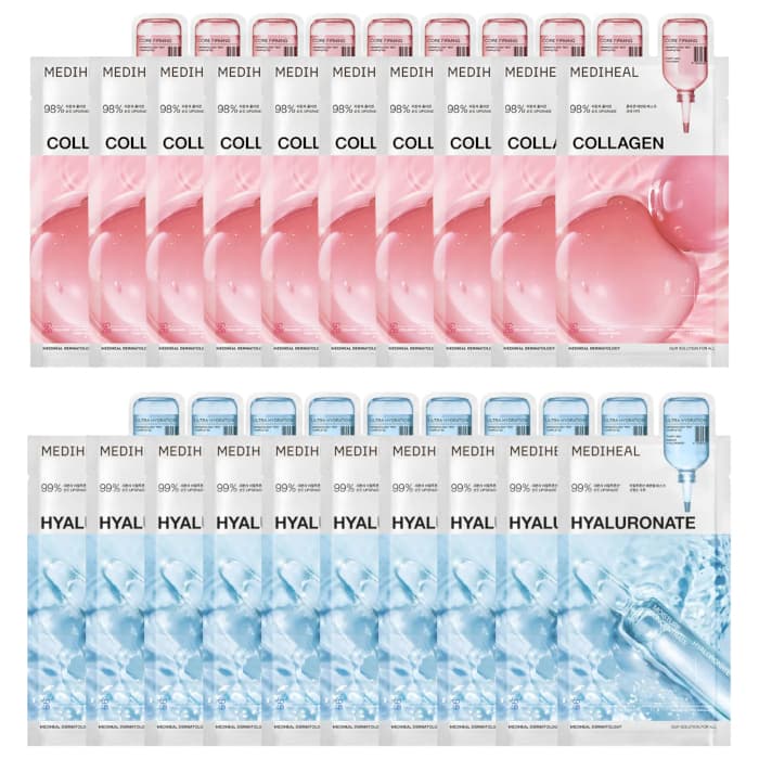 Mediheal - Collagen Essential Mask - 10pcs + Watermide Essential Mask - 10pcs Set