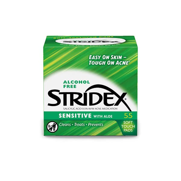 STRIDEX - Alcohol Free Sensitive Pads With Aloe GREEN - 55piezas