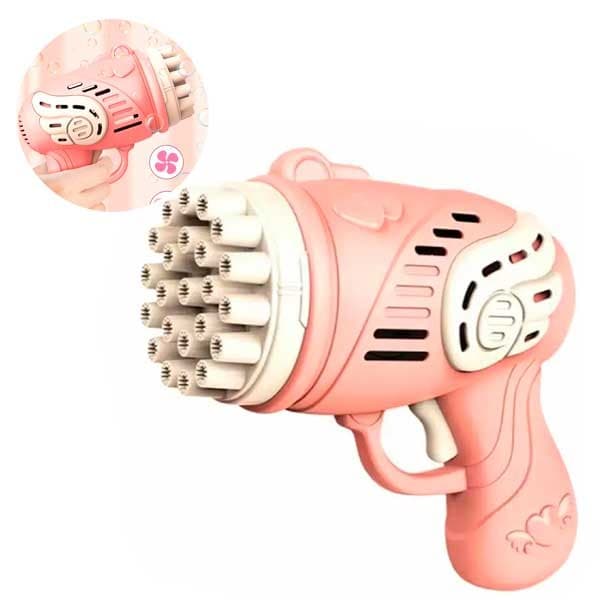 PISTOLA DE BURBUJAS DE JABON CON 23 AGUJEROS