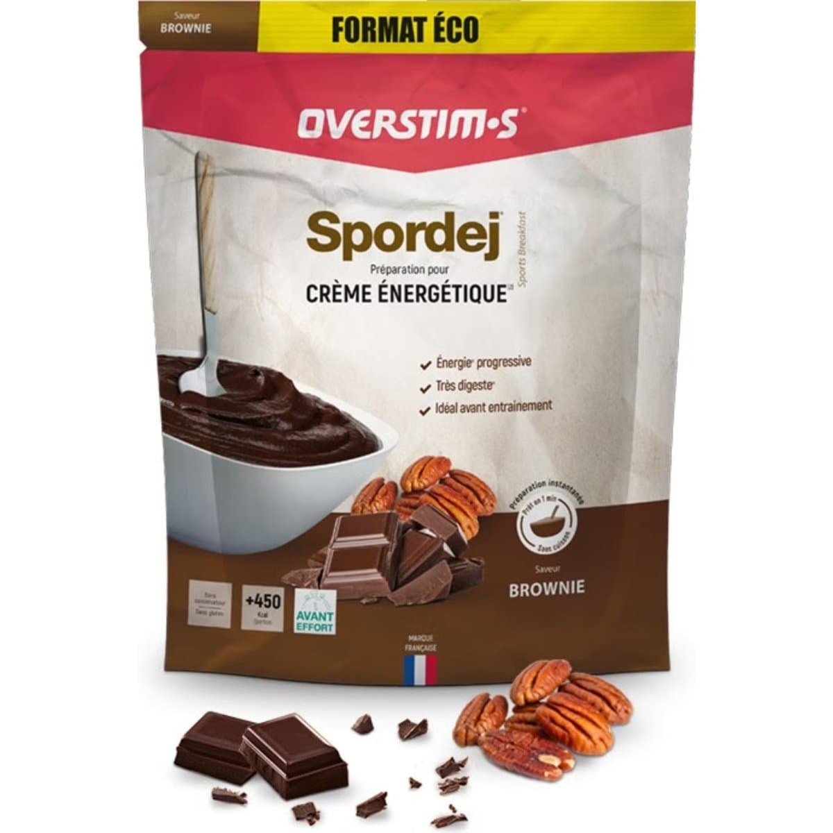 Overstims Spordej Brownie Glutenvrije Energiecrème 1,5 kg