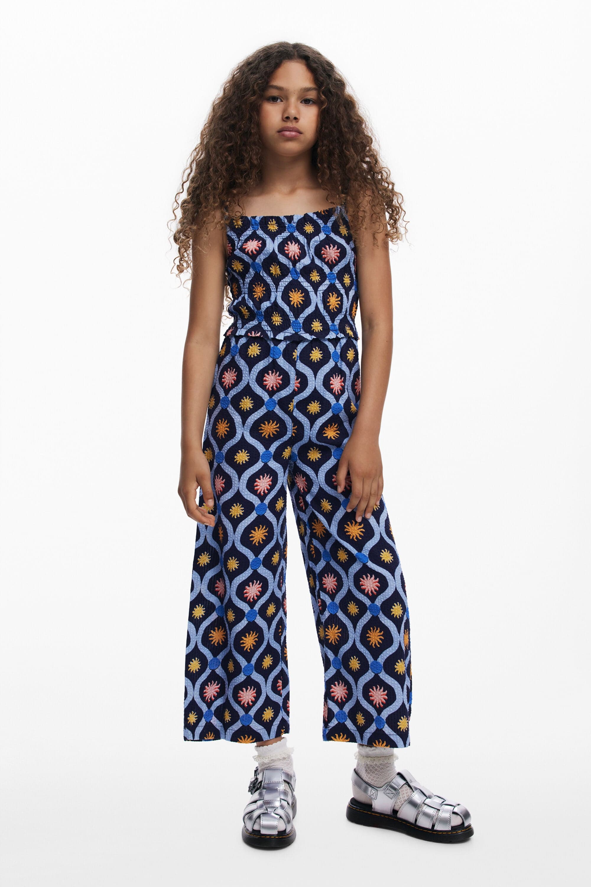 Desigual, Mono fruncido soles, NiñOs, Algodon, Azul, 11/12