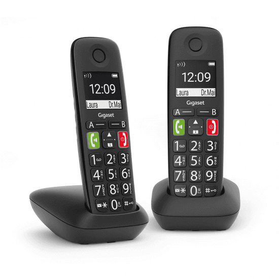 Teléfono inalámbrico Dect Gigaset E290 DUO, negro
