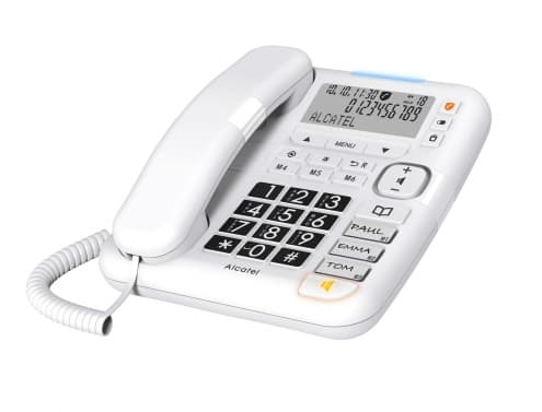 Teléfono de sobremesa Alcatel TMAX 70, con teclas y pantalla, blanco