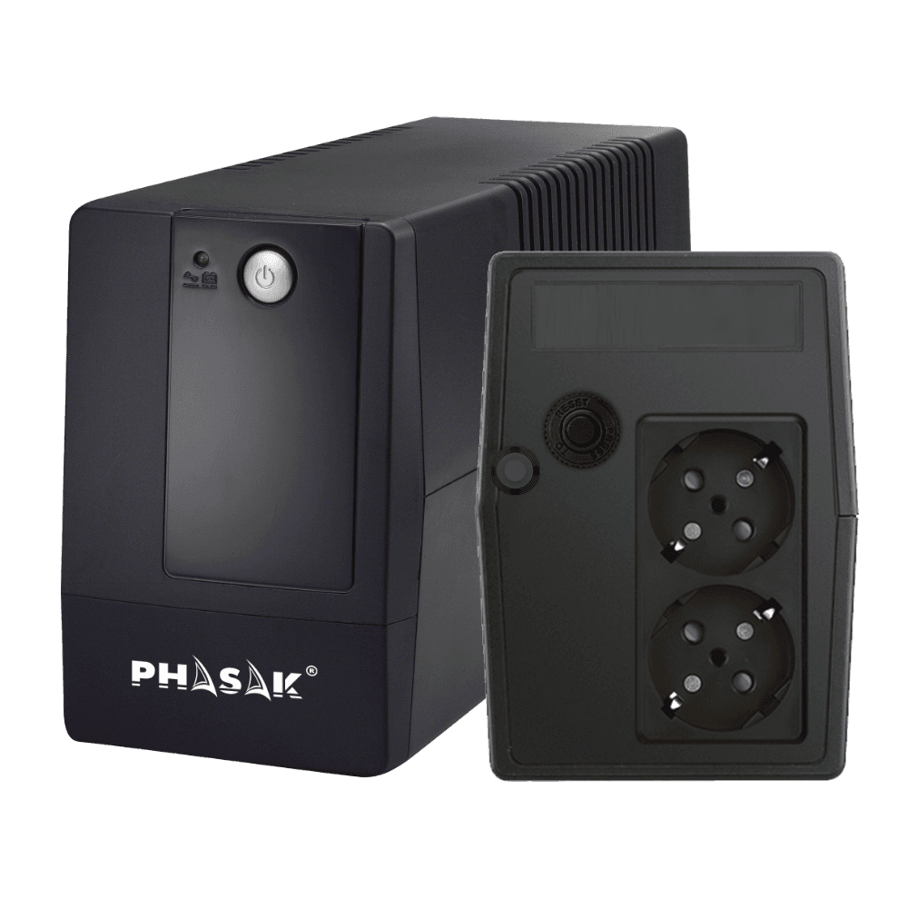 SAI Phasak Basic Interactive 600 VA - Modelo PH 9406, Protección Contra Sobretensiones, Regulador Automático de Voltaje, Arranque en Frío, Carga