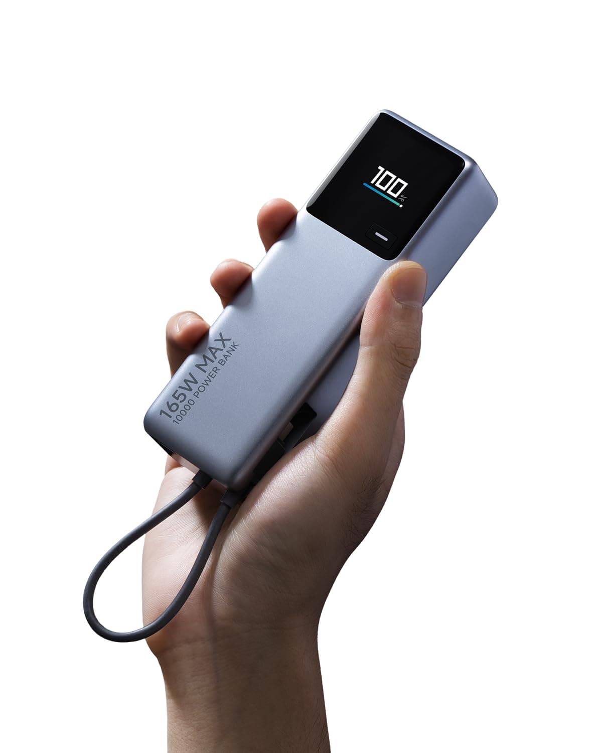 Xiaomi 165W Power Bank 10000mAh (Integrated Cable) GL, Power Bank con Capacidad de Auto-Recarga de hasta 90 W, Puertos duales con una Salida máxima