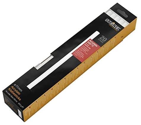 Steinel Barritas de adhesivo de acrilato con un diámetro de Ø 11 mm y un peso de 600 g, en color blanco, 20 unidades, ideales para una alta