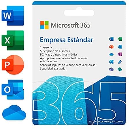 Microsoft 365 Empresa Estándar - 1 usuario - 5 PC/Mac + 5 Tabletas +5 móviles - Suscripción 12 meses