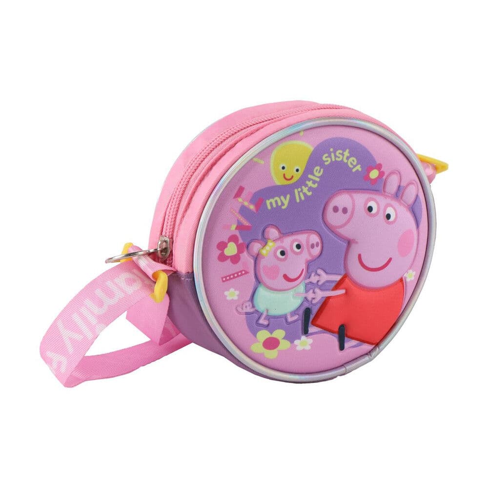 Bolso 3D niñas Peppa Pig con diseño en relieve - Bolso 3D niñas personaje Peppa Pig para regalo y uso diario