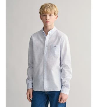 Gant para niño. 930483 Camisa de popelina a cuadros Vichy Shield Teens azul (11/12años= 146/152cm), Casual, Algodón, Manga larga, moda infan