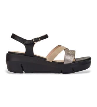 Wonders para mujer. D-8283_5455_12101 Sandalias de Piel Flynn 83 marrón, negro (41), 3 a 5cm, Hebilla, Casual