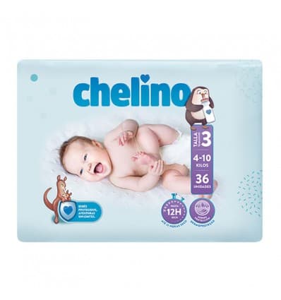 Chelino Pañal bebe talla 4 9-15 kg 34 unidades
