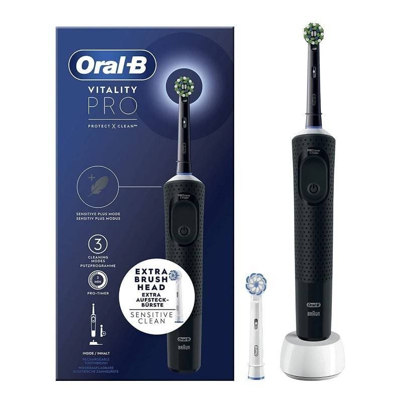 Oral B Cepillo Eléctrico Vitality Pro Negro con 2 Cabezales