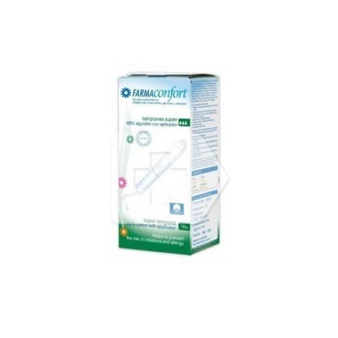 Tampones 100% Algodón Con Aplicador Súper Farmaconfort 14 U - Farmaconfort