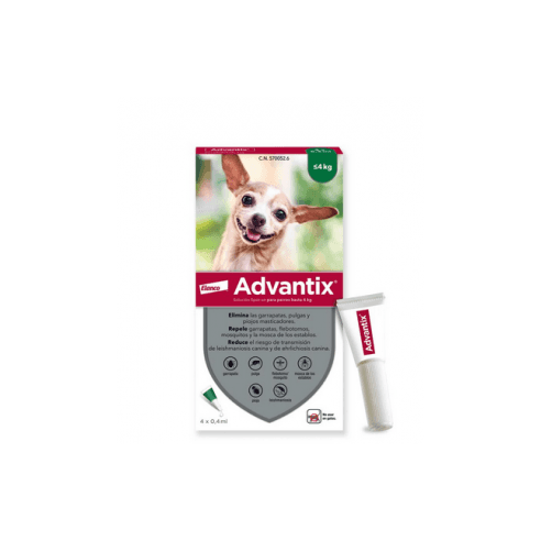 Advantix Perros Hasta 4 Kg 40/200 Mg Spot-on 4 Pipetas 0,4 Ml - Elanco
