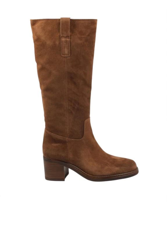 ALPE - Bota de Piel ALPE para Mujer con Tacón en Color Cuero 36