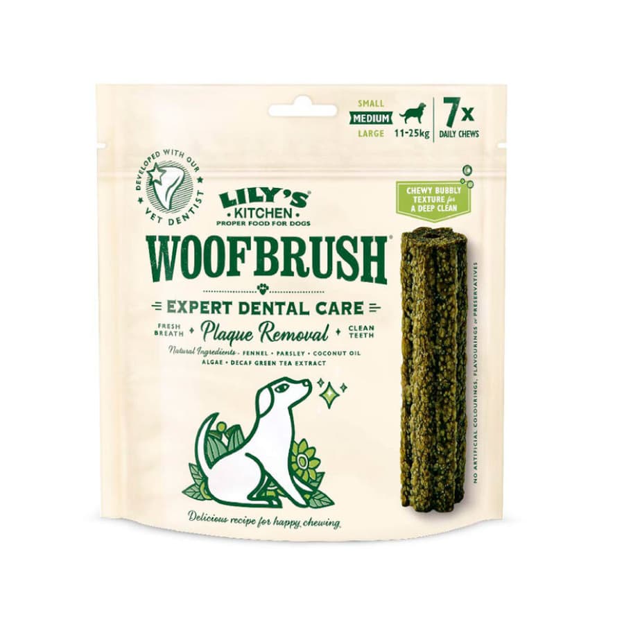 21 barritas Lily's Kitchen Snacks Dentales Woofbrush Medium para perros ¡Pack ahorro!
