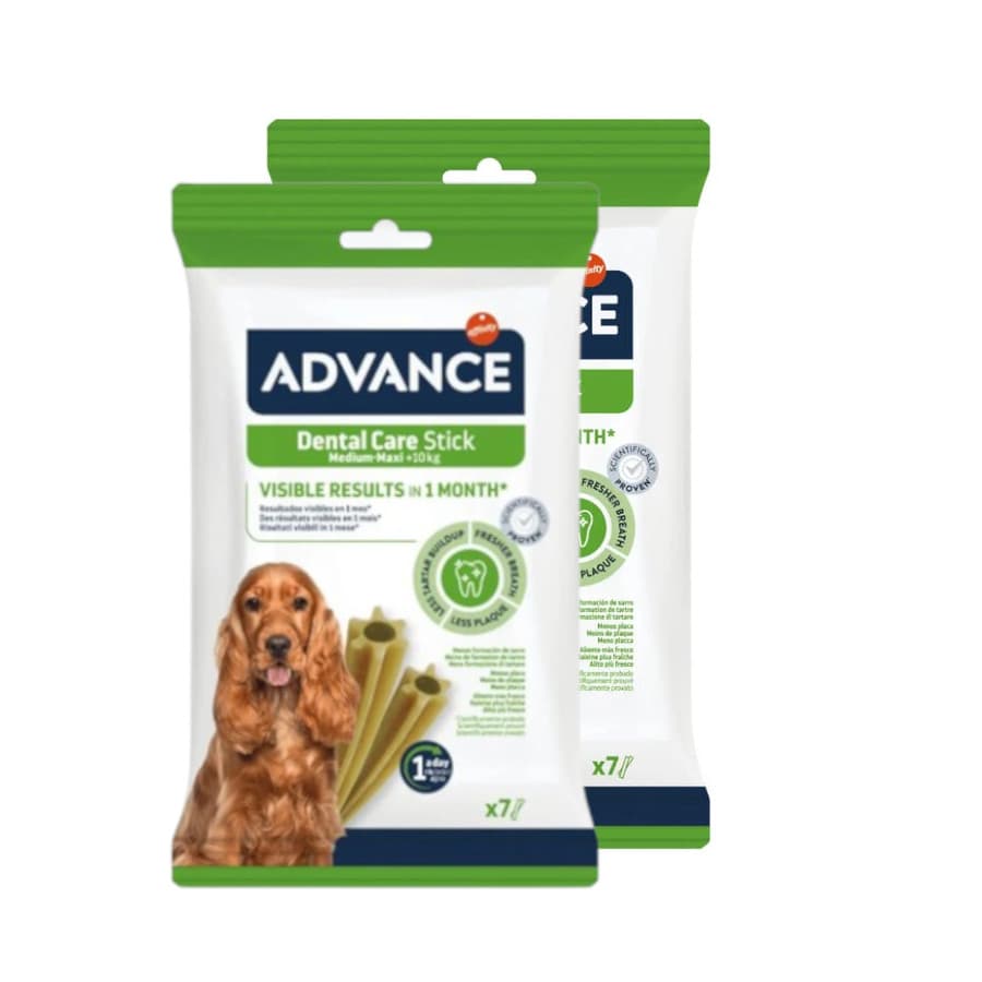 14 barritas Advance Dental Care Stick Medium y Maxi snack para perros ¡Pack ahorro!