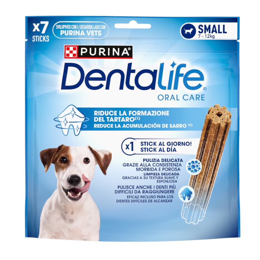 7 barritas Dentalife Snacks Dentales para perros de raza pequeña
