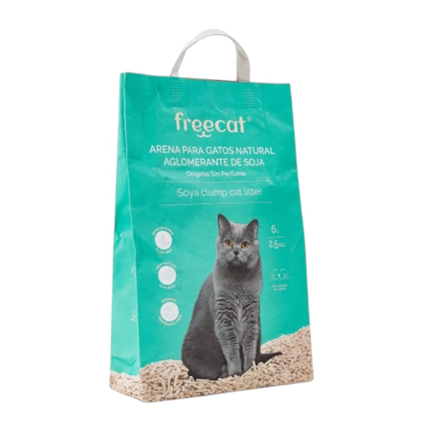6 L Freecat Arena Aglomerante Natural Soja Original para gatos