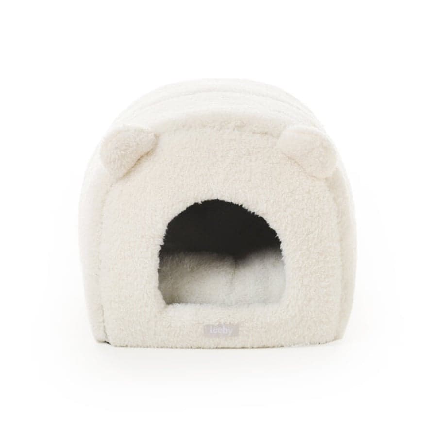 Leeby Iglú Desenfundable de Borreguito Blanco para gatitos