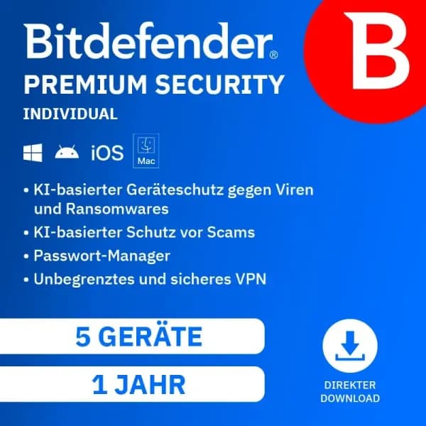 Bitdefender Premium Security Individual 2026 (Año(s): 1 año)