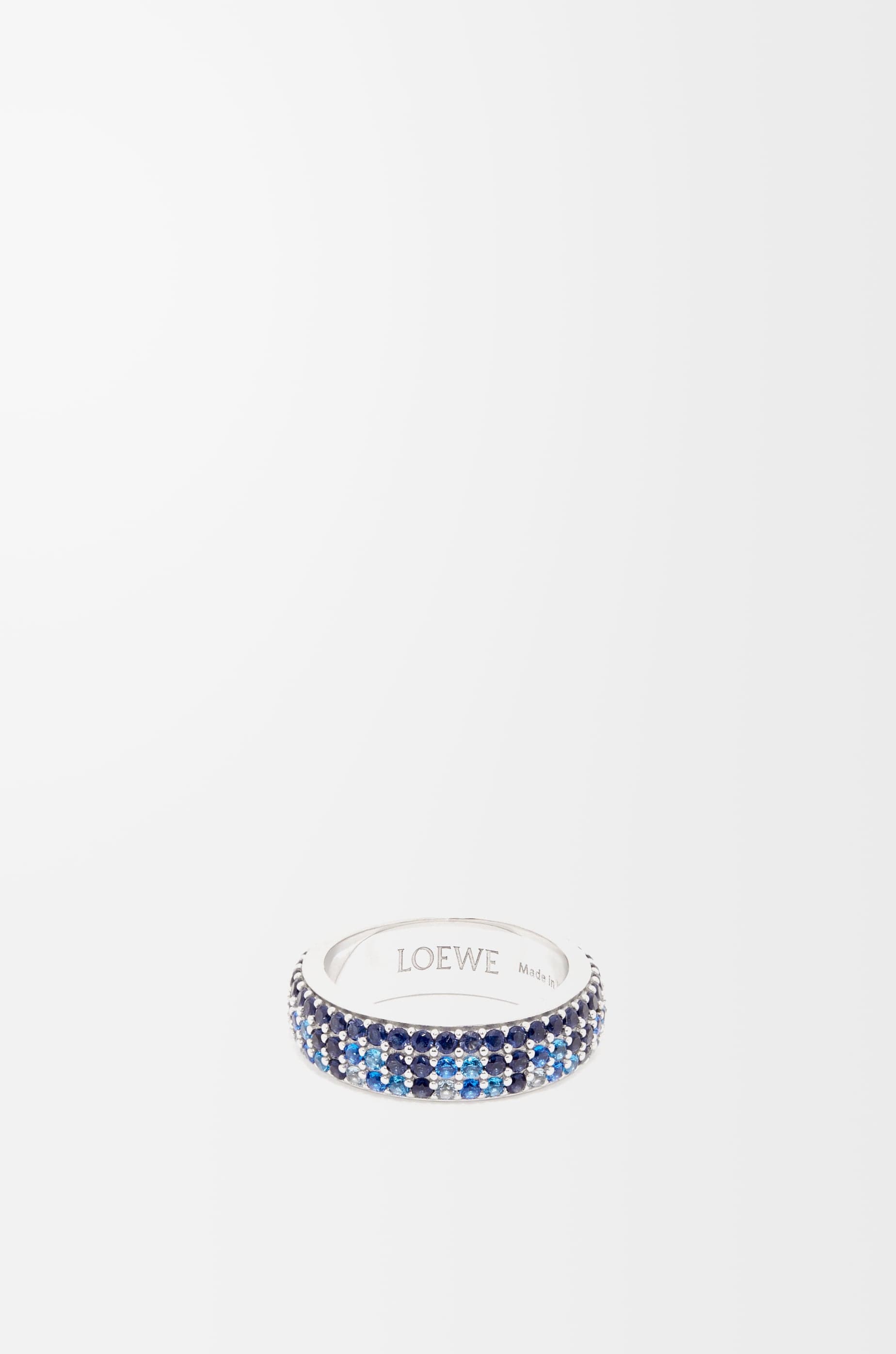 LOEWE - Anillo Fino Pavé En Plata De Ley Y Cristales Size:11 Mujer