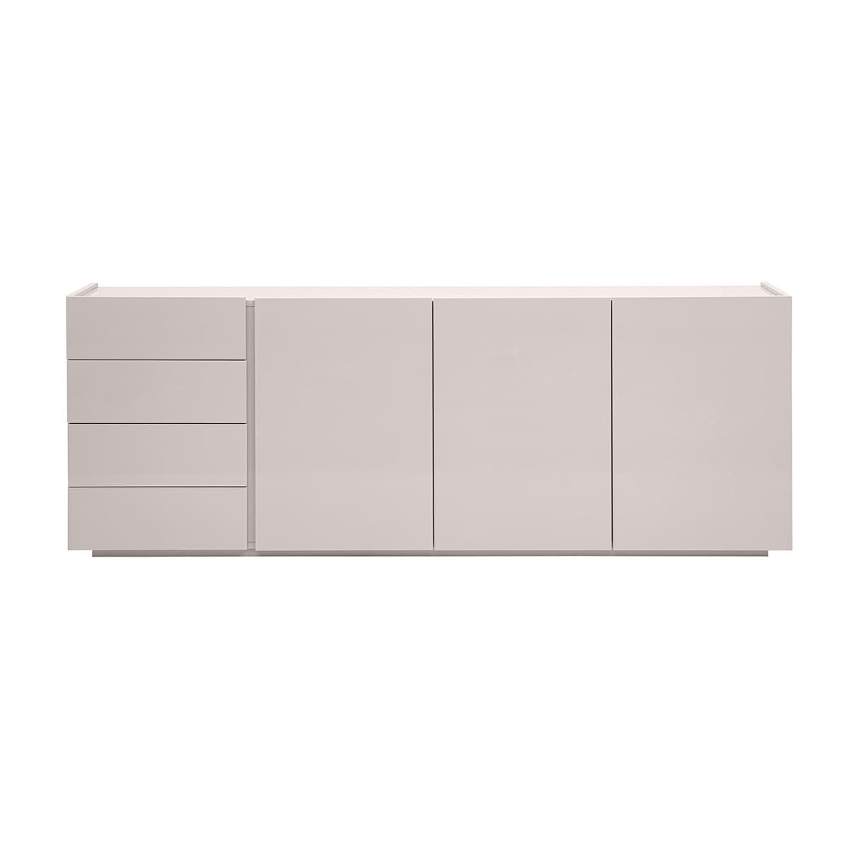 Buffet beige brillante 3 puertas 4 cajones L200 cm ISAURE