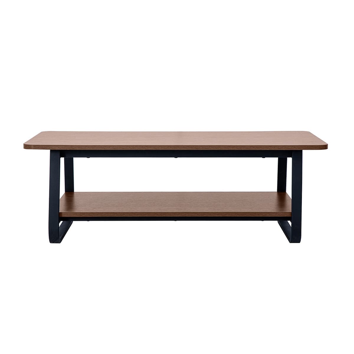 Mesa de centro rectangular acabado en madera de nogal y metal L120 cm MICHA