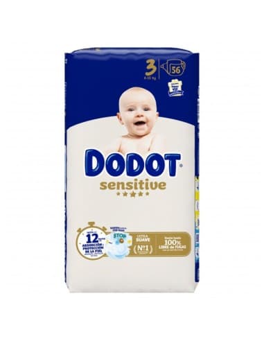 Dodot Pañal Infantil Sensitive Talla 3 6-10kg 56 Uds - Procter & Gamble