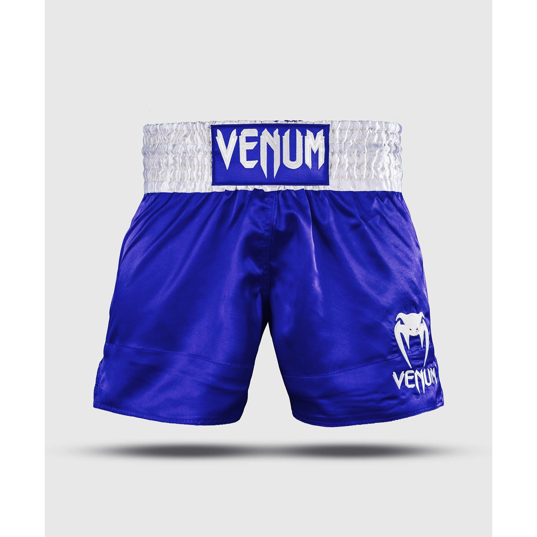 Pantalones de Muay Thai Venum Classic Muay Thai Shorts Azul-Blanco