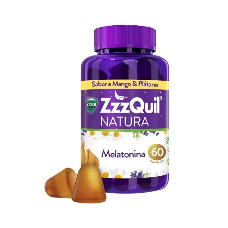Zzzquil natura melatonina sabor mango platano 60 gummies