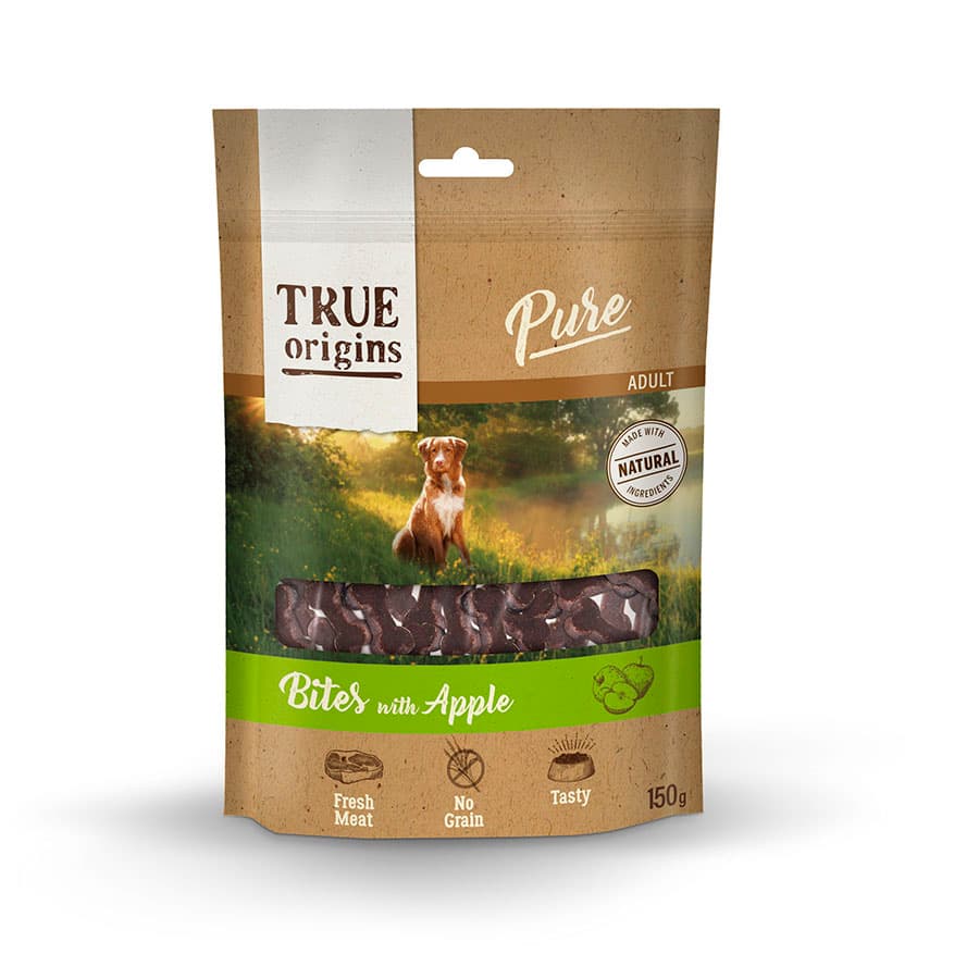 150 g True Origins Pure Bocaditos Manzana para perros