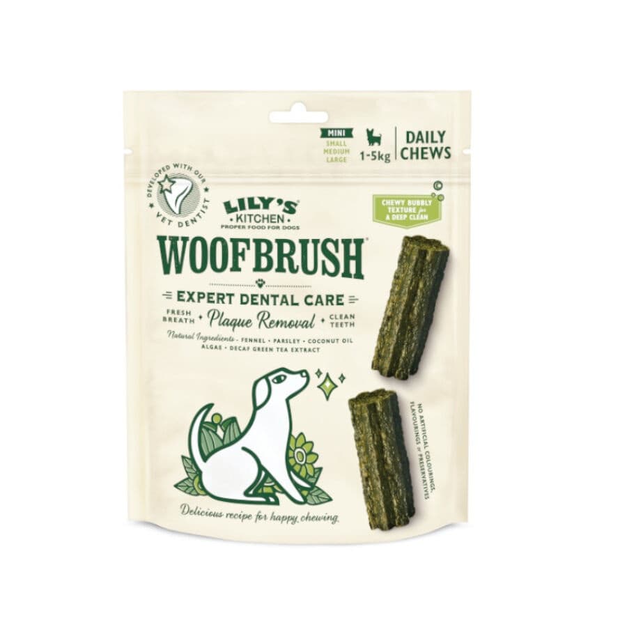10 barritas Lily's Kitchen Snack Dentales Woofbrush Mini para perros