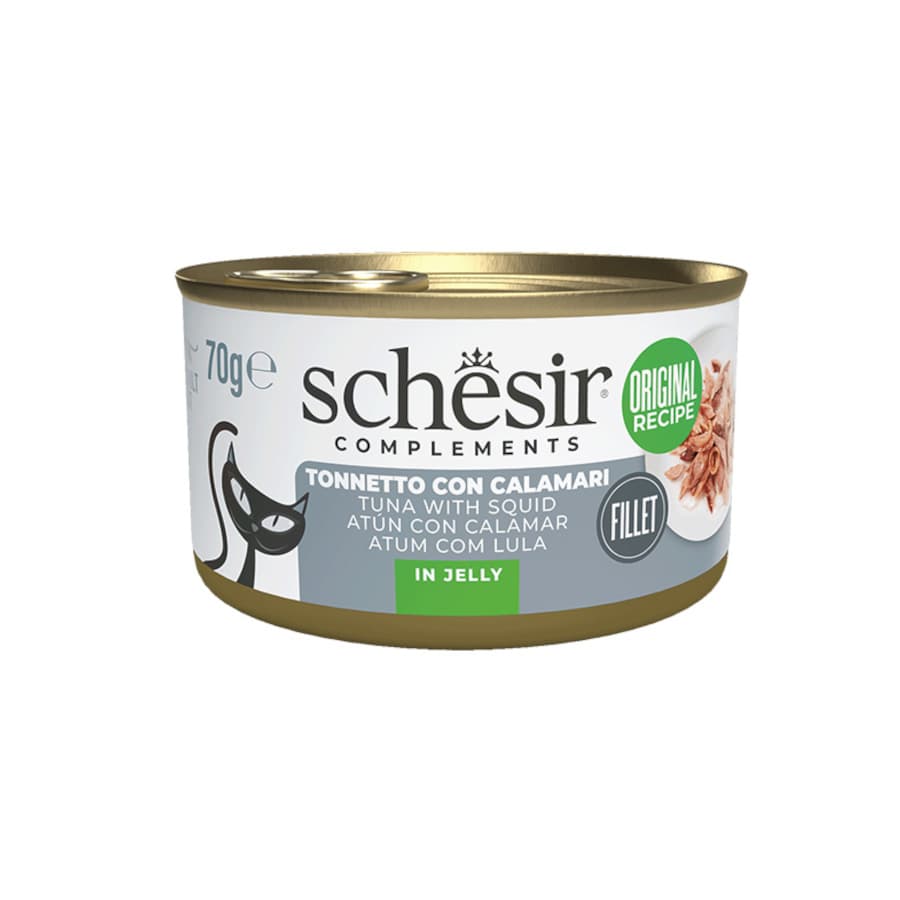 70 g Schesir Atún con Calamares en Gelatina lata para gatos