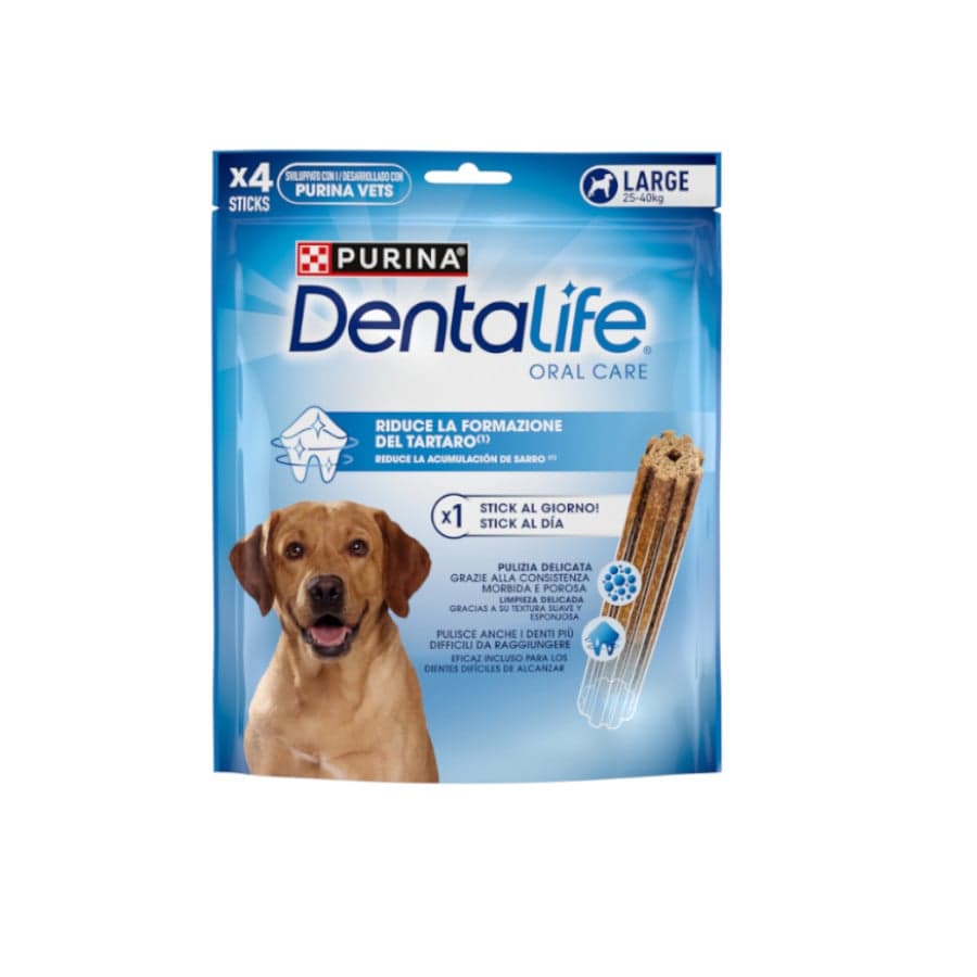 4 barritas Dentalife Snacks Dentales para perros de raza grande